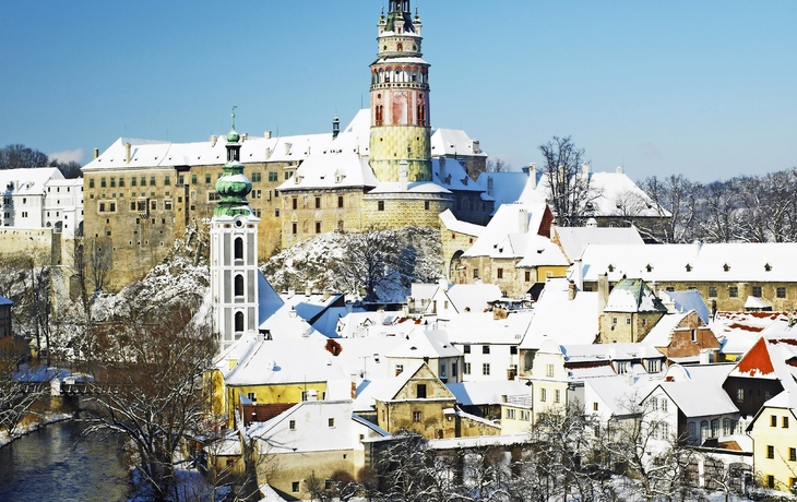Cesky Krumlov im Winter, Tschechische Republik