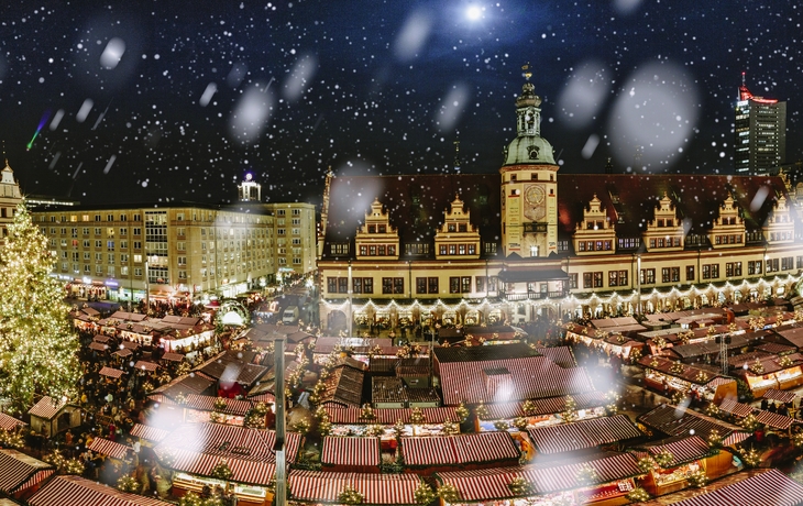 Weihnachtsmarkt in Leipzig, Deutschland