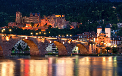 Heidelberg Panorama bei Nacht